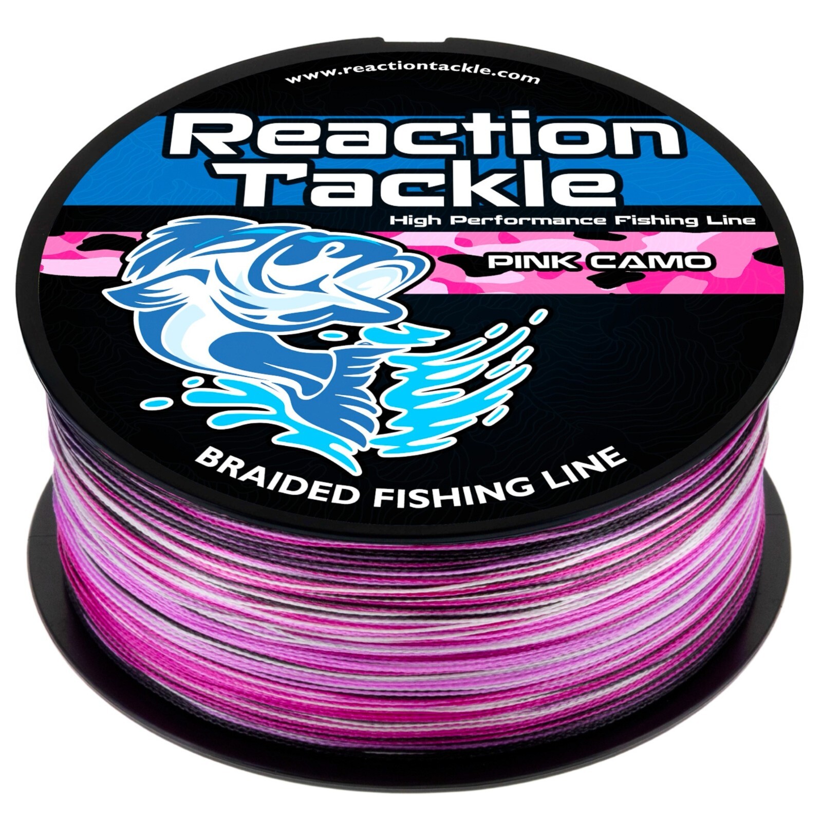 Reaction Tackle High Performance Braided Fishing Line / Braid – Pink Camo