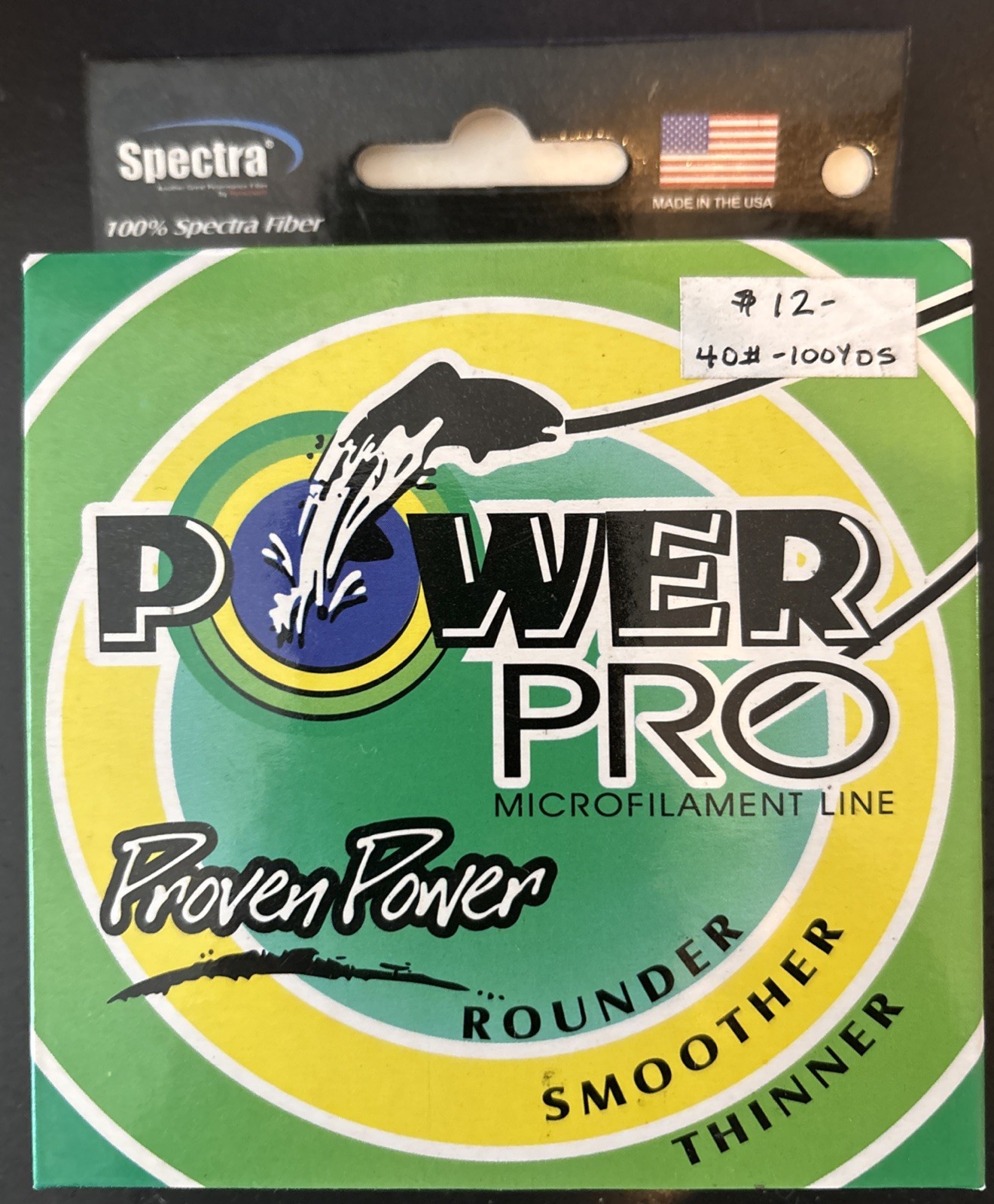 POWER PRO BRAIDED FISHING LINE – MOSS GREEN – 100 YDS – 40 LB TEST