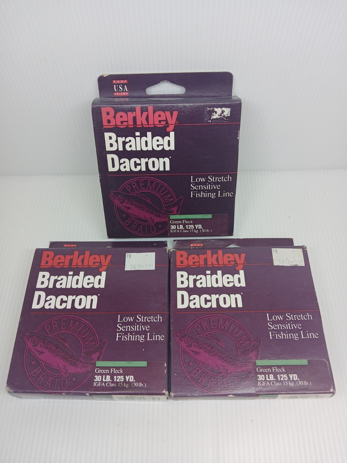 3packs 125yds 30lbs Berkley Braided Dacron Fishing Lines
