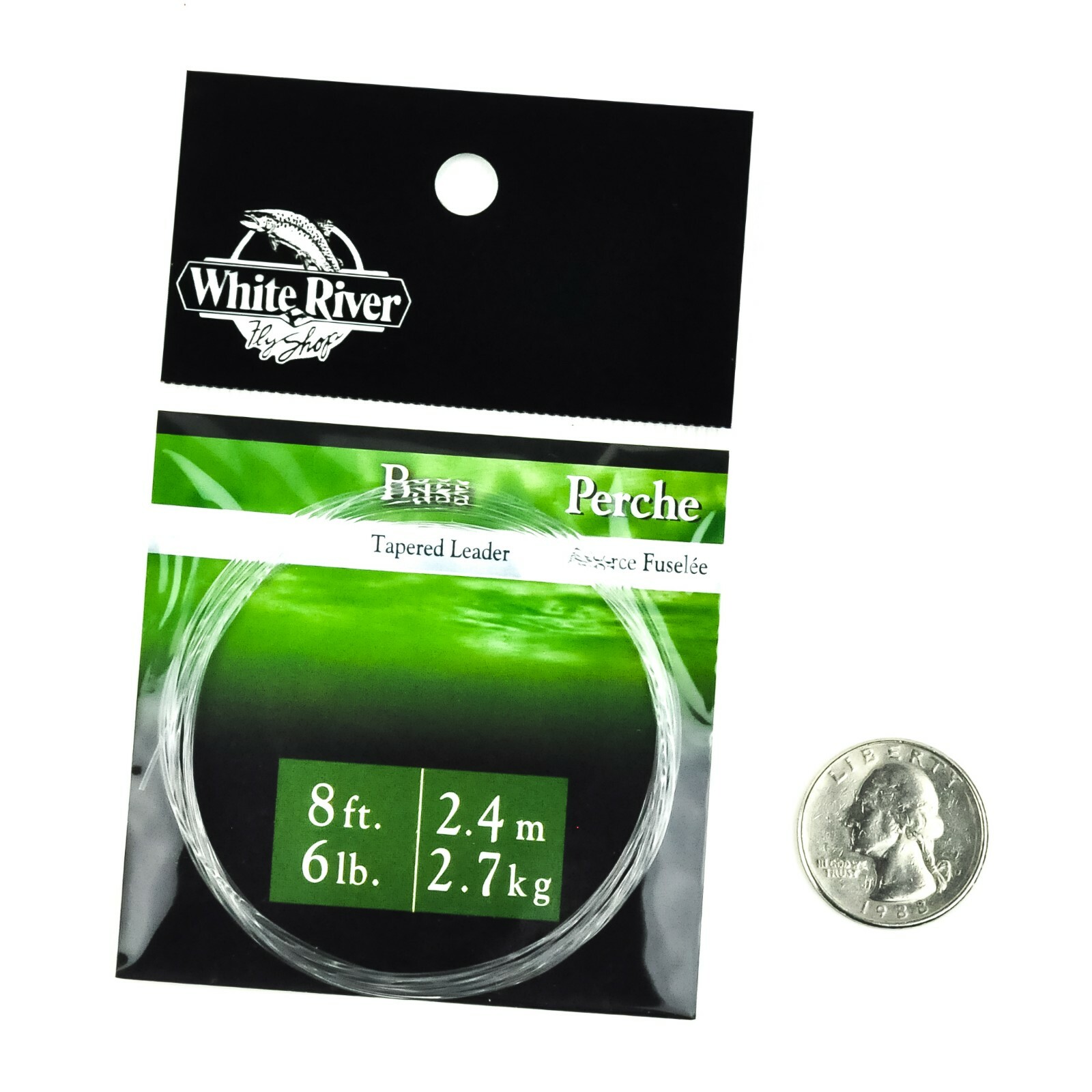 WHITE RIVER FLY SHOP Bass Nylon Tapered Leader 8ft 6lb Tippet .009″ Butt .023″
