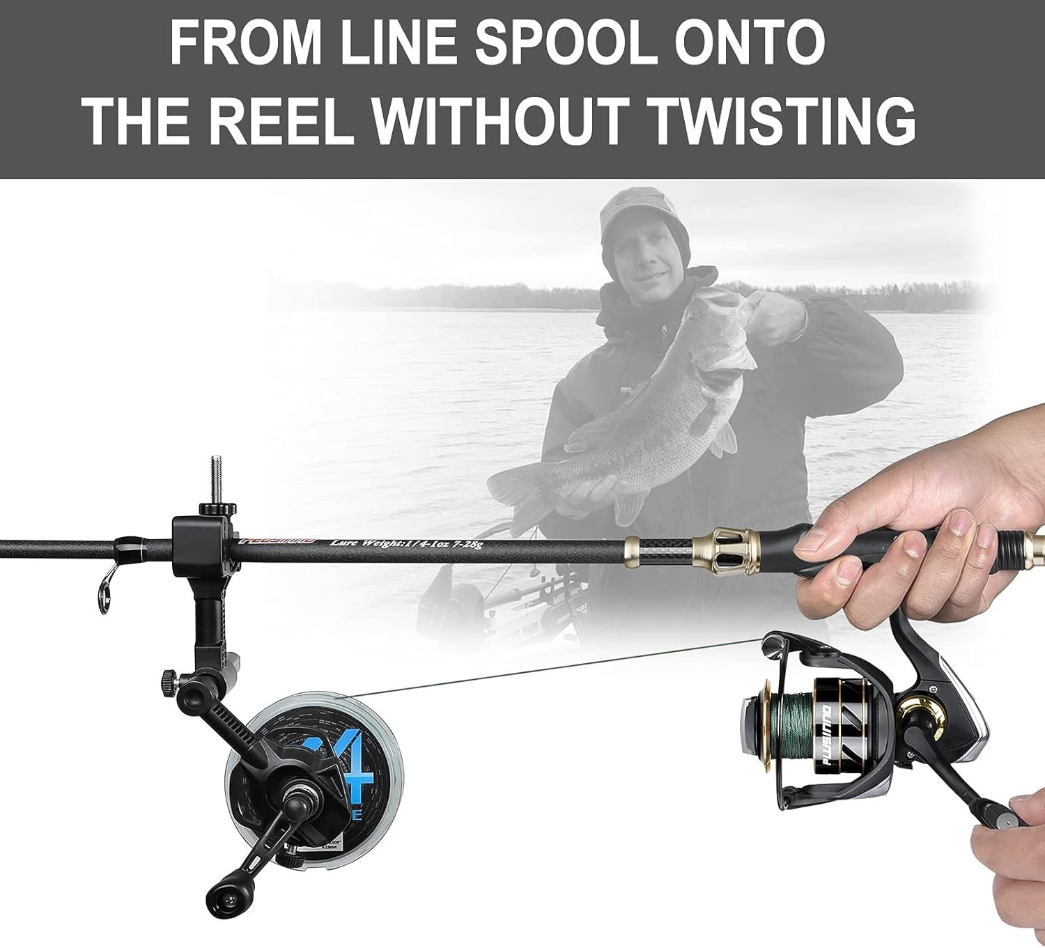 Fishing Line Spooler – Compatible with Spinning & Baitcasting Reels