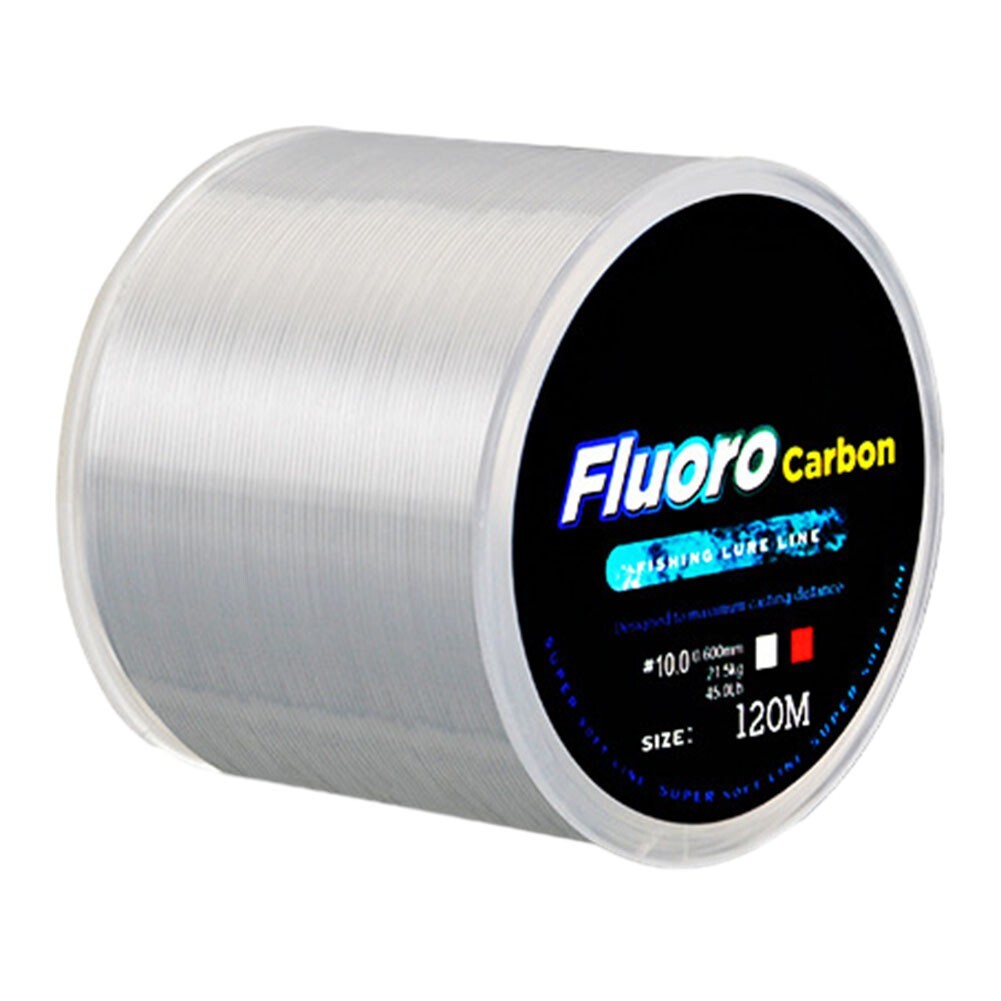 120m Fluorocarbon Coating Fishing Line Carbon Nylon Soft Leader Line 4LB~34LB