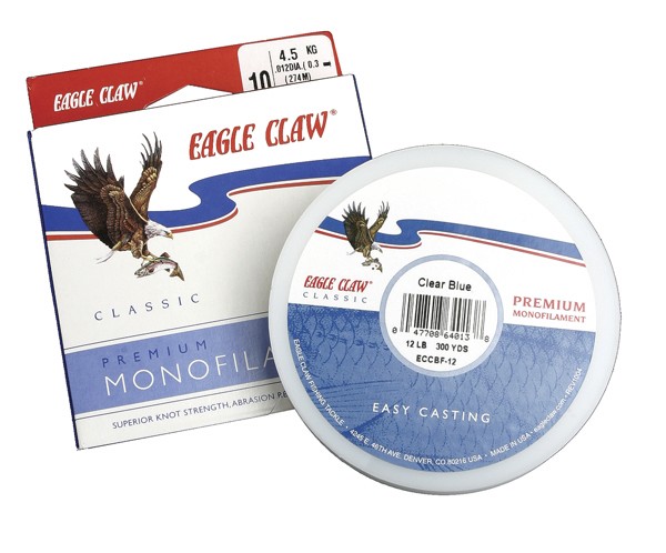 Eagle Claw Lake & Stream Monofilament Line 10lb 500yd Spool Clear 09011-010
