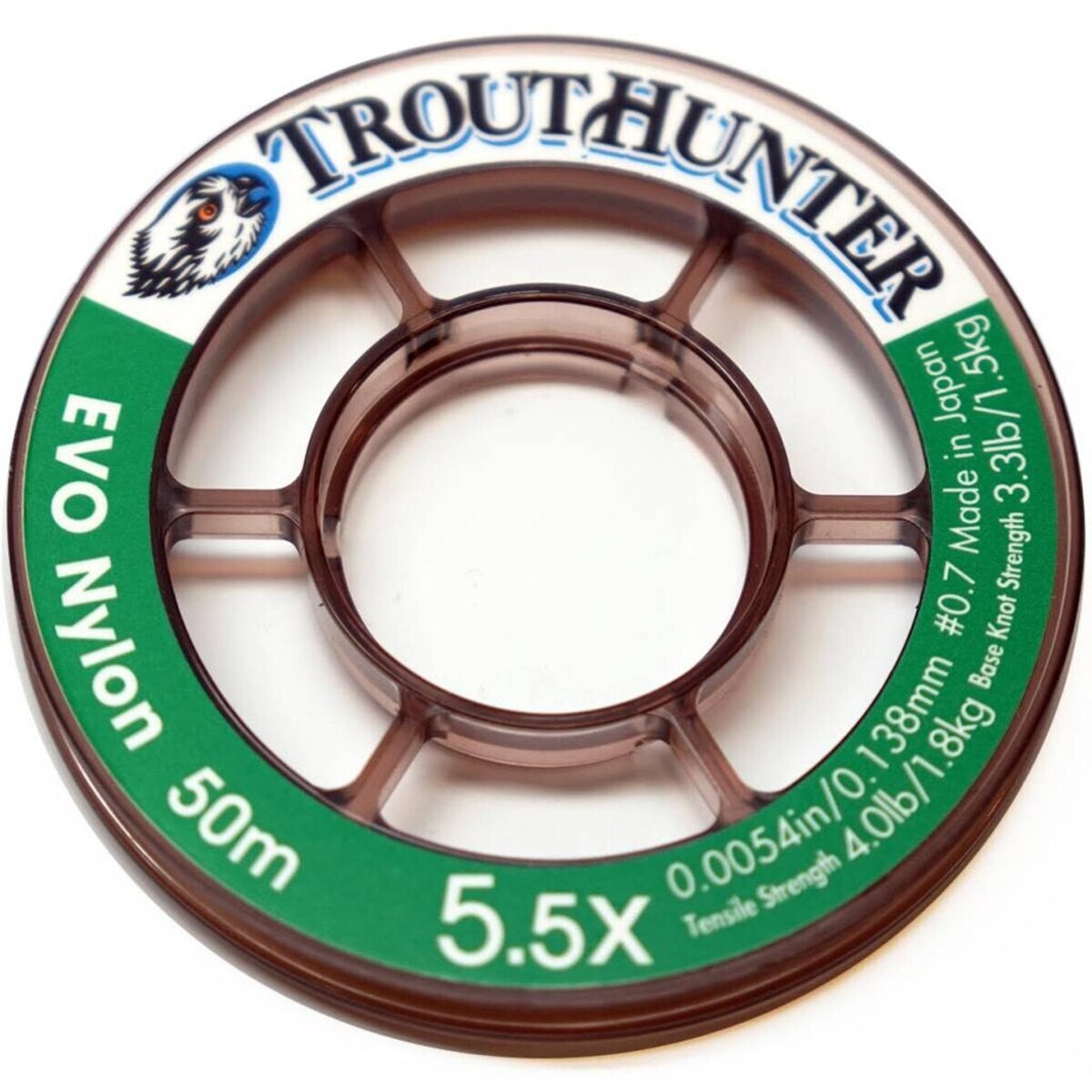 TROUTHUNTER 50M SPOOL EVO NYLON TIPPET IN SIZE 4.5X – 5.8LB TENSILE STRENGTH