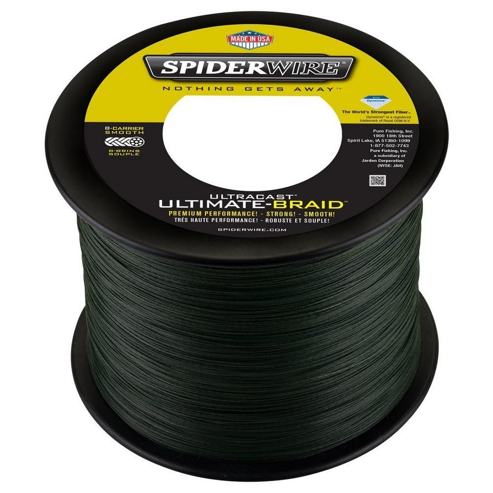 SpiderWire Ultracast Braided Fishing Line – 50 lbs 2188 yd Moss Green SUCBK50UB