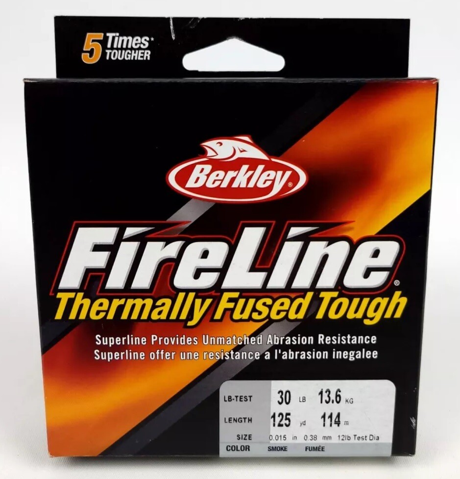 Berkley Fireline Thermally Fused Tough 125 yards Smoke Color 30LB New