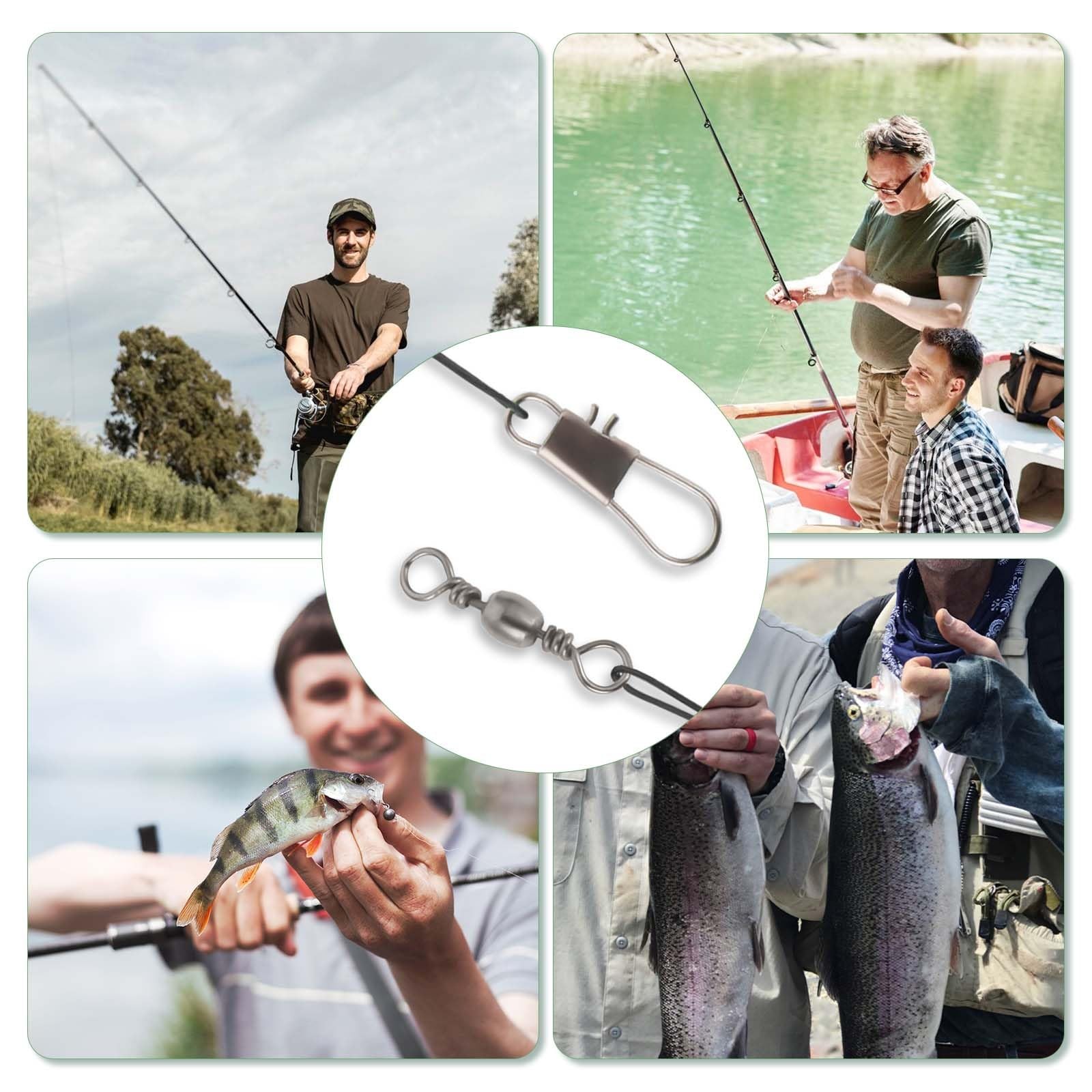 50 Pcs Fishing Leaders, Stainless Steel Fishing Leaders with Snap and Swivel,…