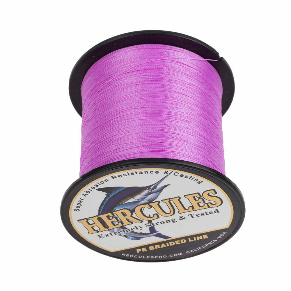 HERCULES Pink 300M 500M 1000M Extreme 4 8 Strands Braided Fishing Line 10-300LB