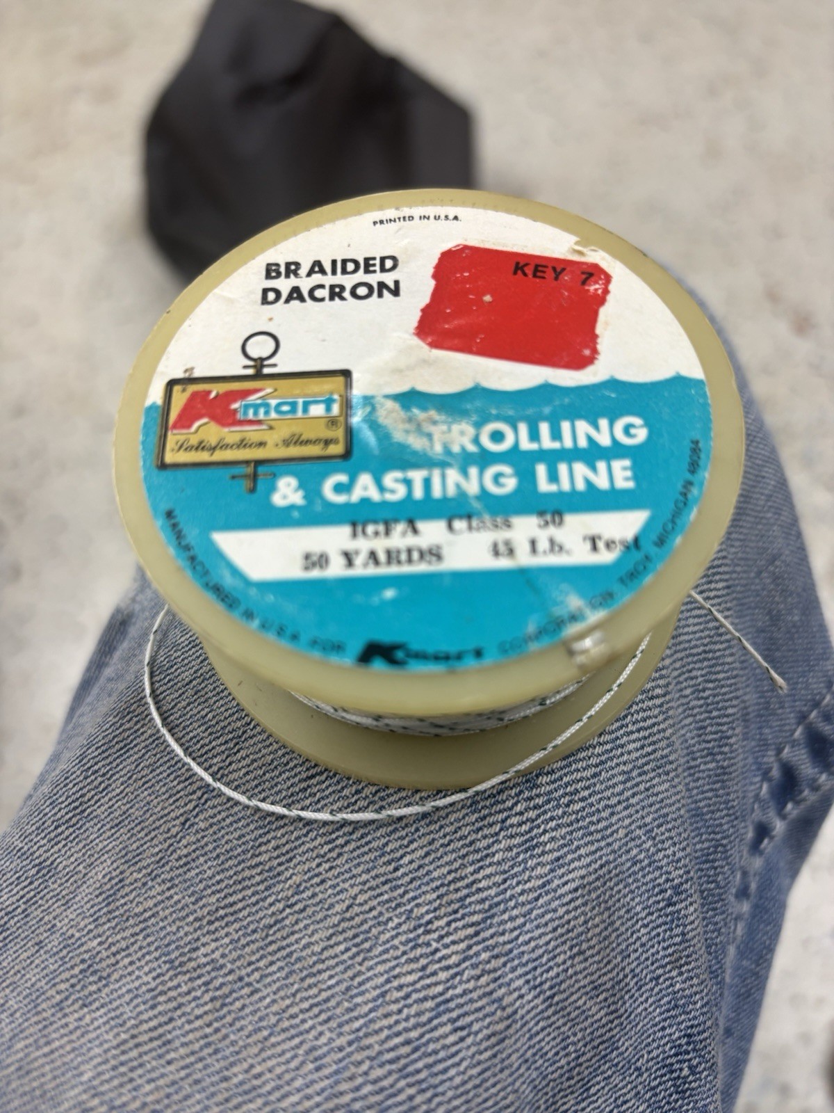 K-Mart Trolling & Casting Fishing Line Braided Dacron 50 yards 45 lb test