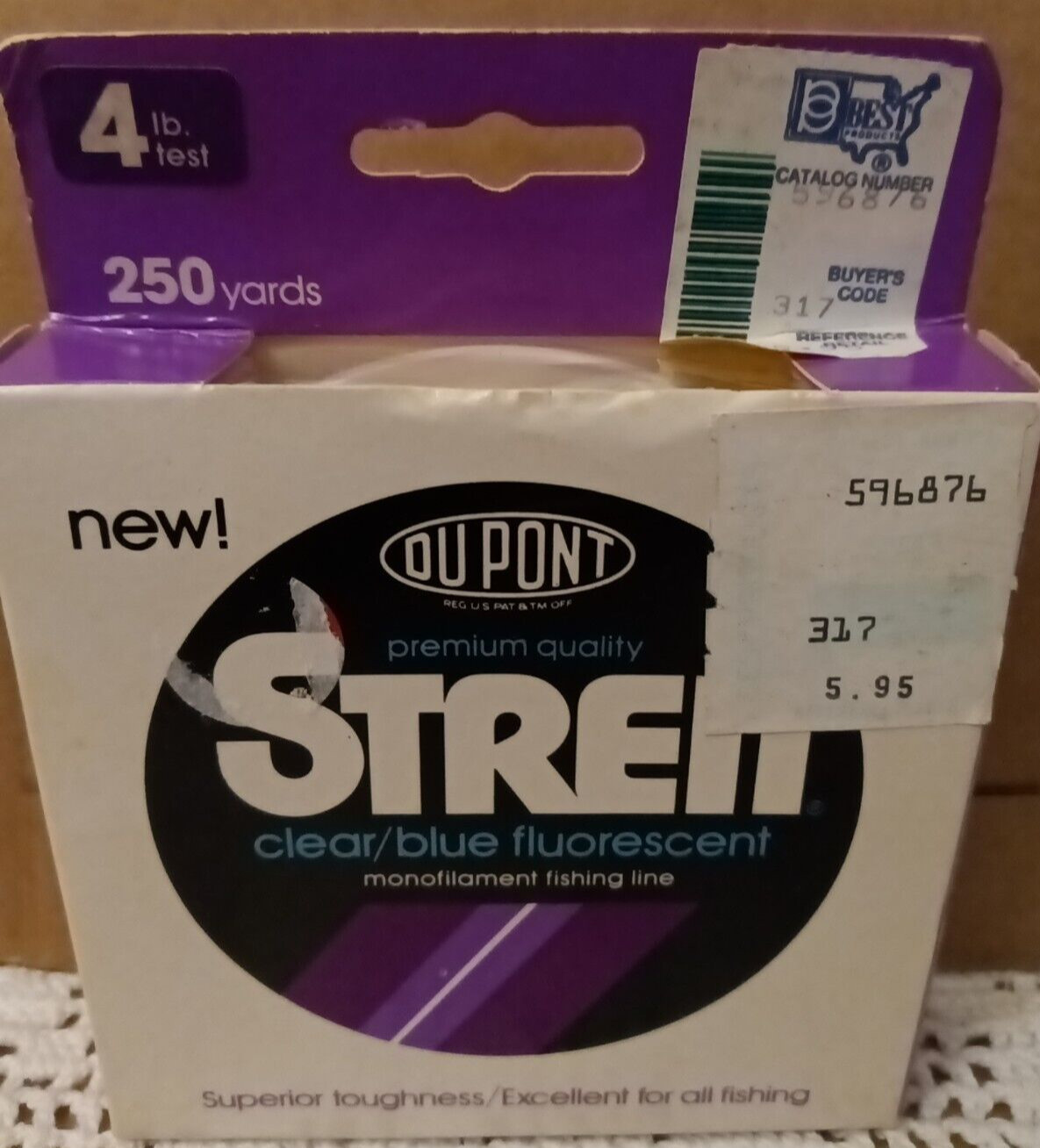 Stren 4lb Test 250 Yards Clear Blue Fluorescent Fishing Line Reel Fill Pak