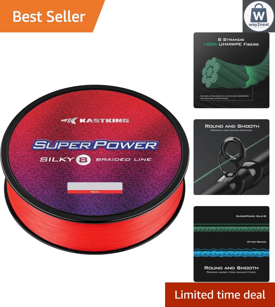 20lb SuperPower Braided Line – High Sensitivity & Abrasion Resistance; 300 Yards