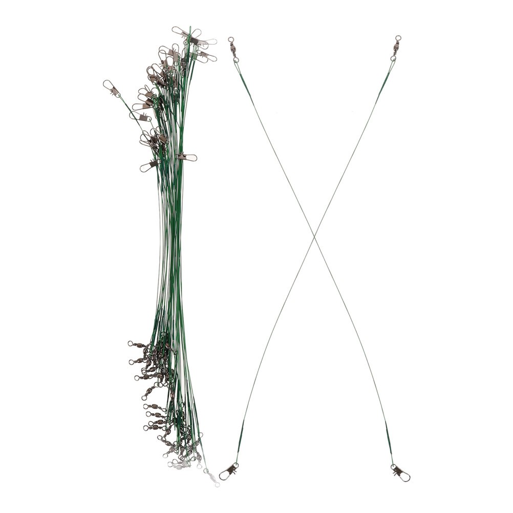 40Pcs Steel Wire Fishing Leader Kit with Swivels Snaps for Fishing Gear