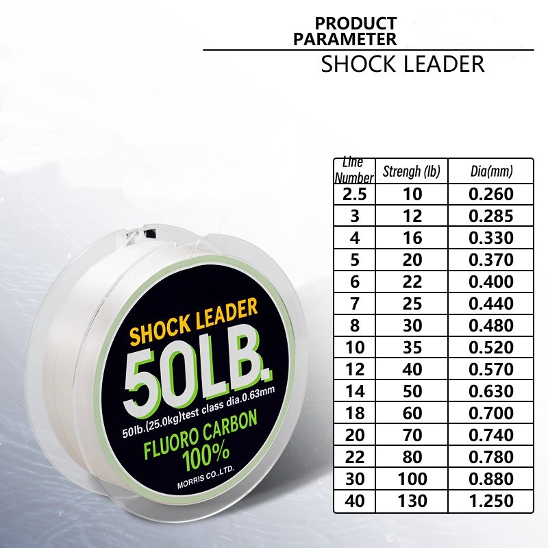 100% FLUOROCARBON Fishing Line 2.5#-40# 30M 10LB-130LB SEA Fishing Line