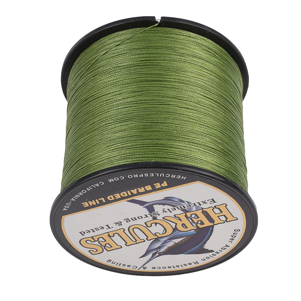 Hercules 500M 547 Yds 8 Strands 30lbs Braided Fishing Line Army Green Fly Weave