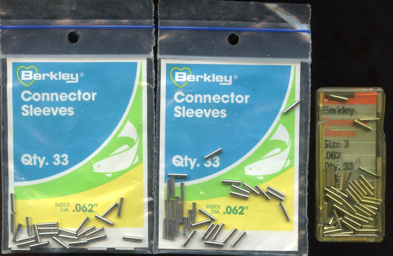 99 Single Barrel Connector Sleeves Size 3 0.062″ Berkley New in Package USA