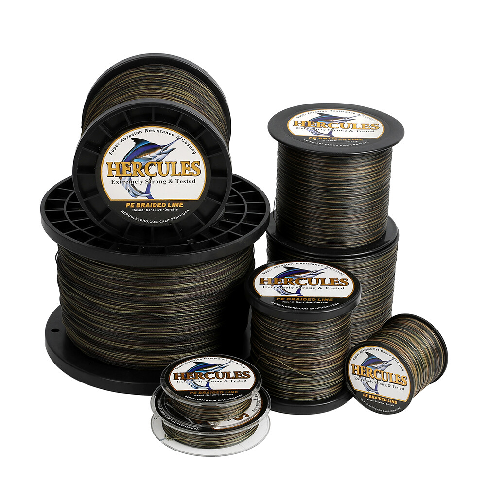 HERCULES Camouflage 6 – 300 lb Test PE Extreme Braided Fishing Line No Stretch