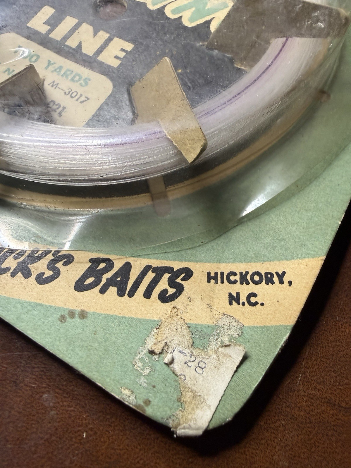 Vintage Buck’s Baits No-Bo Nylon Trolling Line 100 Yds Hickory NC Carded