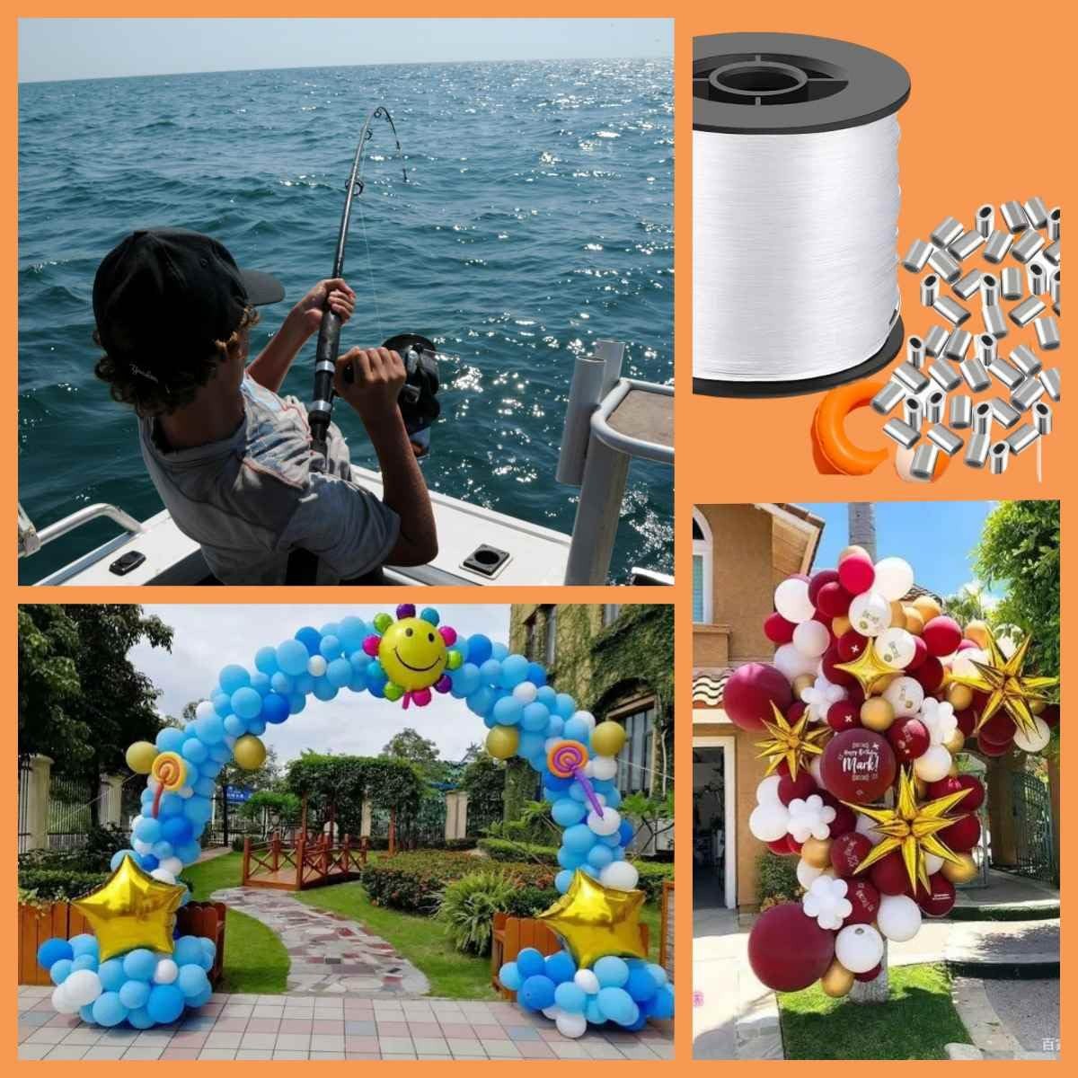 100lb 1mm Clear Monofilament Fishing Line 328ft Value Pack with Crimps