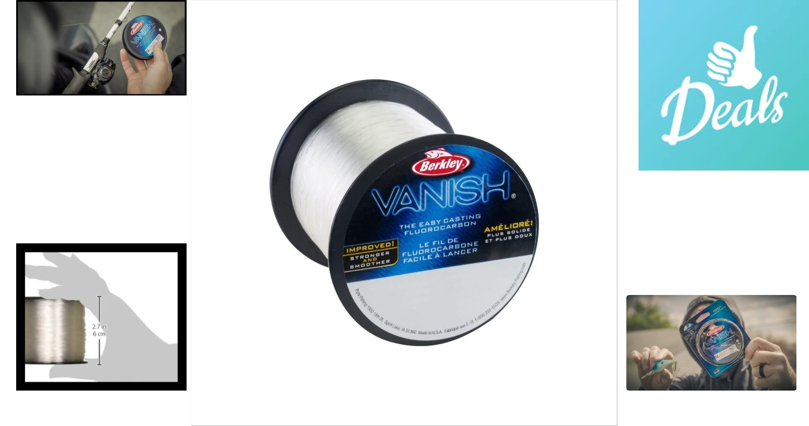 Vanish Fluorocarbon Fishing Line 350 Yards – 20lb Strength, Invisible Underwater