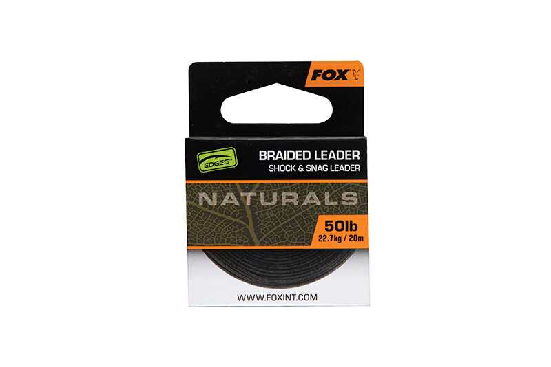 Fox NEW Edges Naturals Braided Leader – Shock & Snag Leader – Carp Fishing