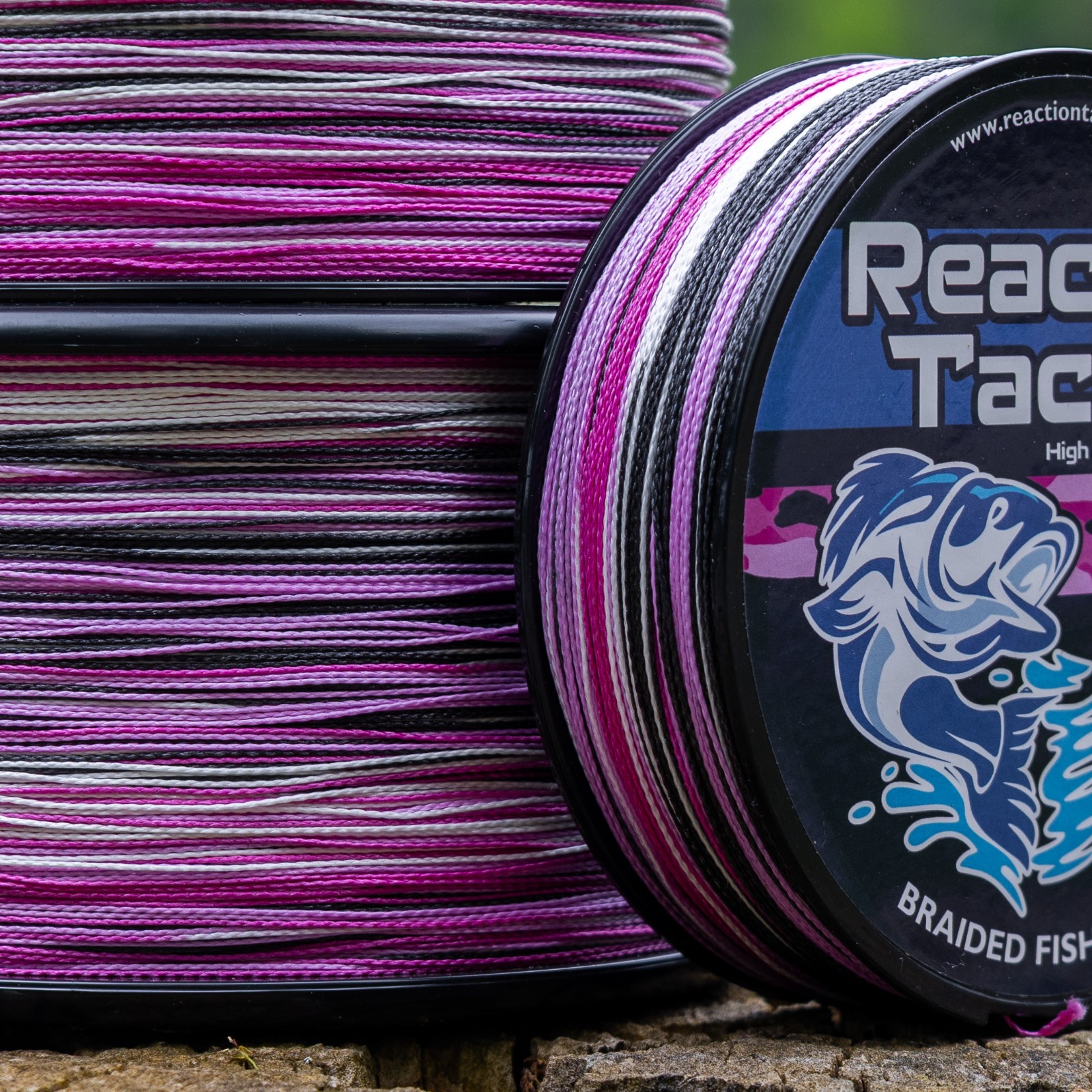 Reaction Tackle High Performance Braided Fishing Line / Braid – Pink Camo