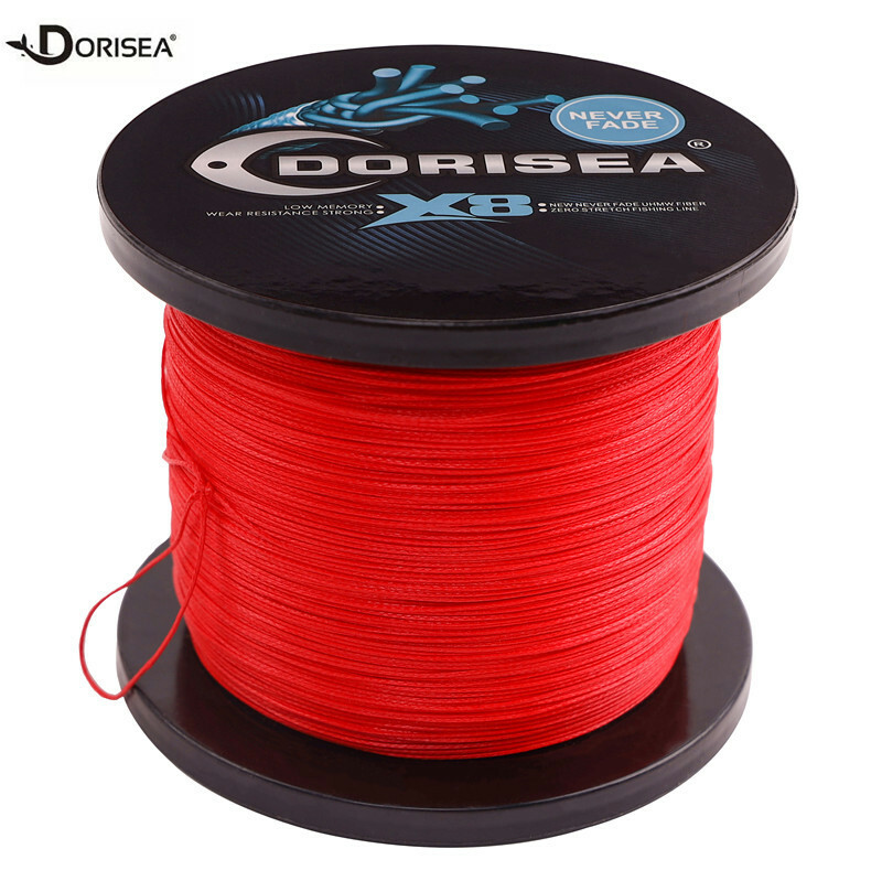 Dorisea NEVER FADE 8 Strands Red No Dye Dynema Braided Fishing line 100m-2000m