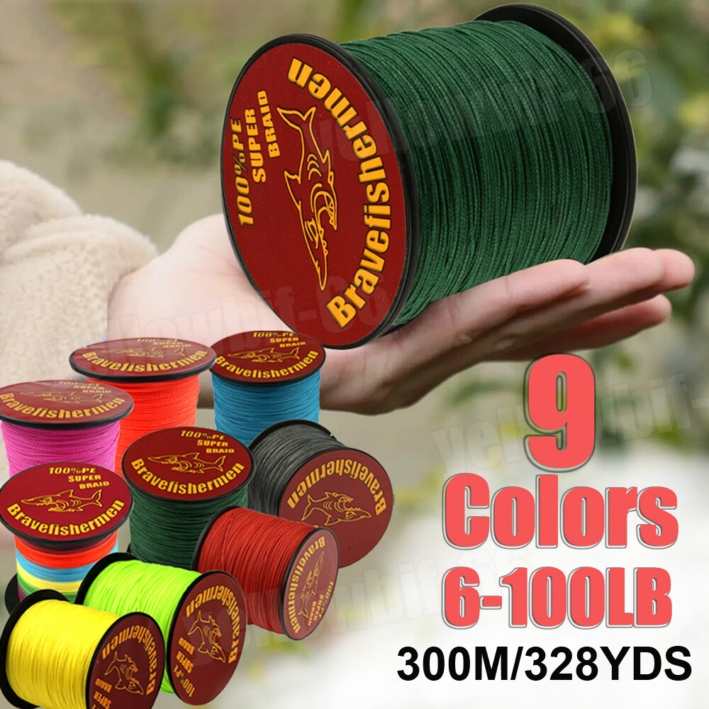 Braided Fishing Line 6lb-100lb 4Strands PE Super Strong Fishing Line 300M 328Yds