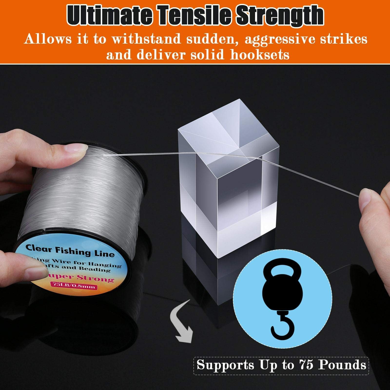 Strong Fishing Line Clear, Thick Fishing Wire 0.8mm Invisible Hanging Wire He…