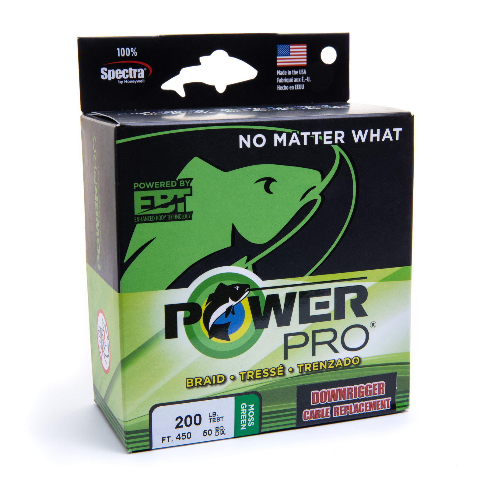 PowerPro Downrigger Braided Fishing Line – Moss_Green – 200lb – 450ft/135m (2…