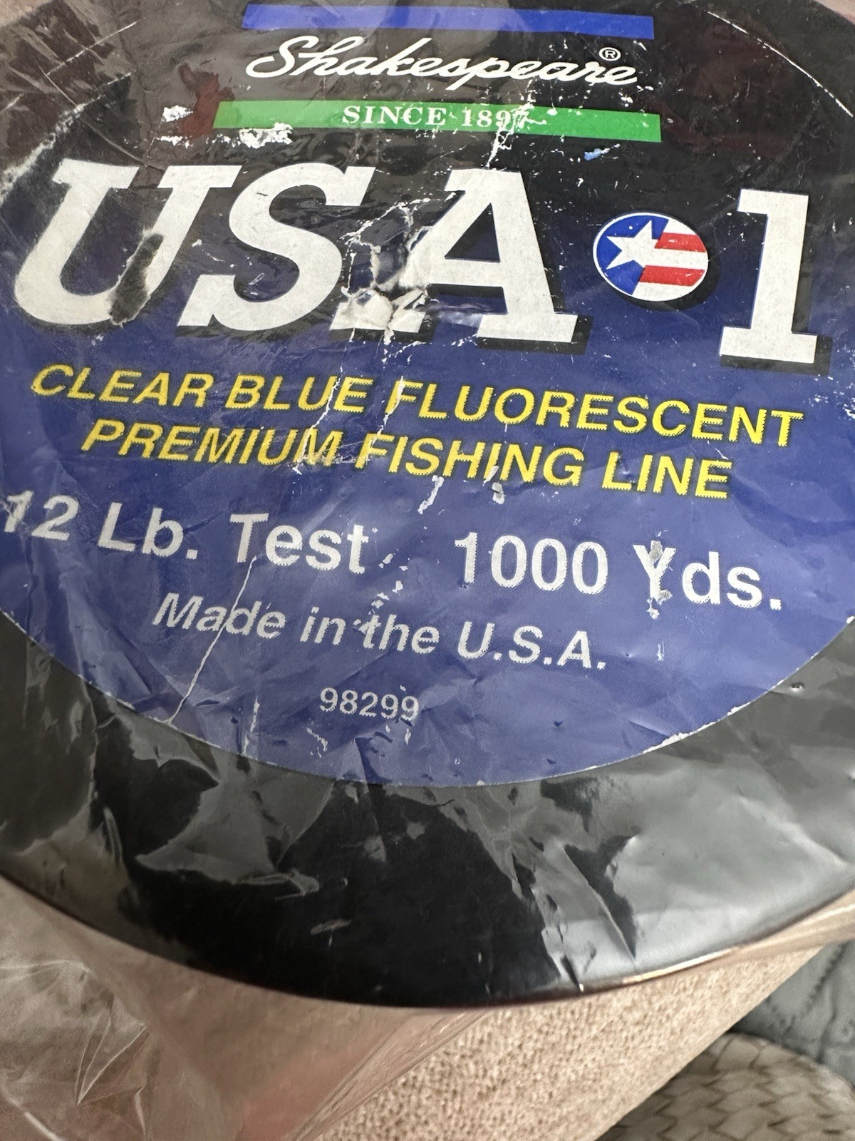 Pre-owned Shakespeare USA-1 Clear Blue Fluorescent Premium Fishing Line 12#
