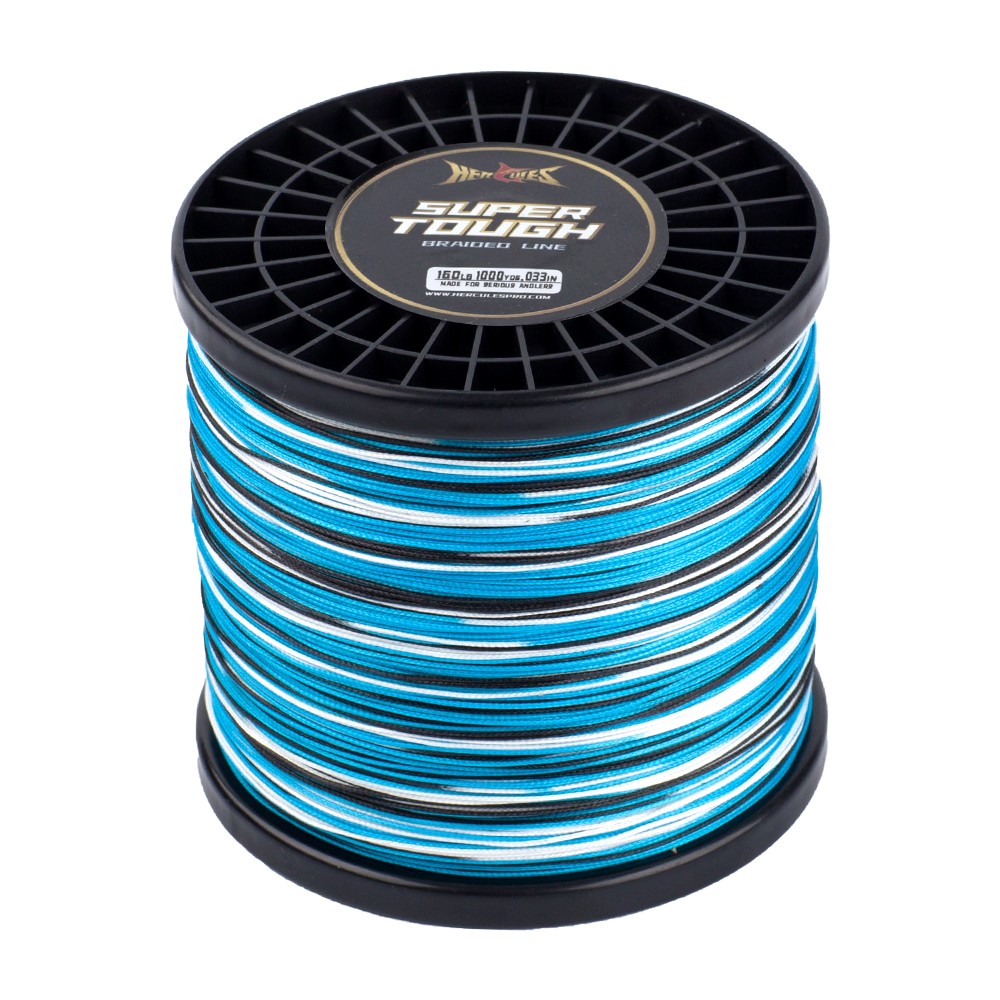 HERCULES SUPER TOUGH Camo Blue PE Braided Fishing Line 150Yds-1000Yds 4LB-160LB