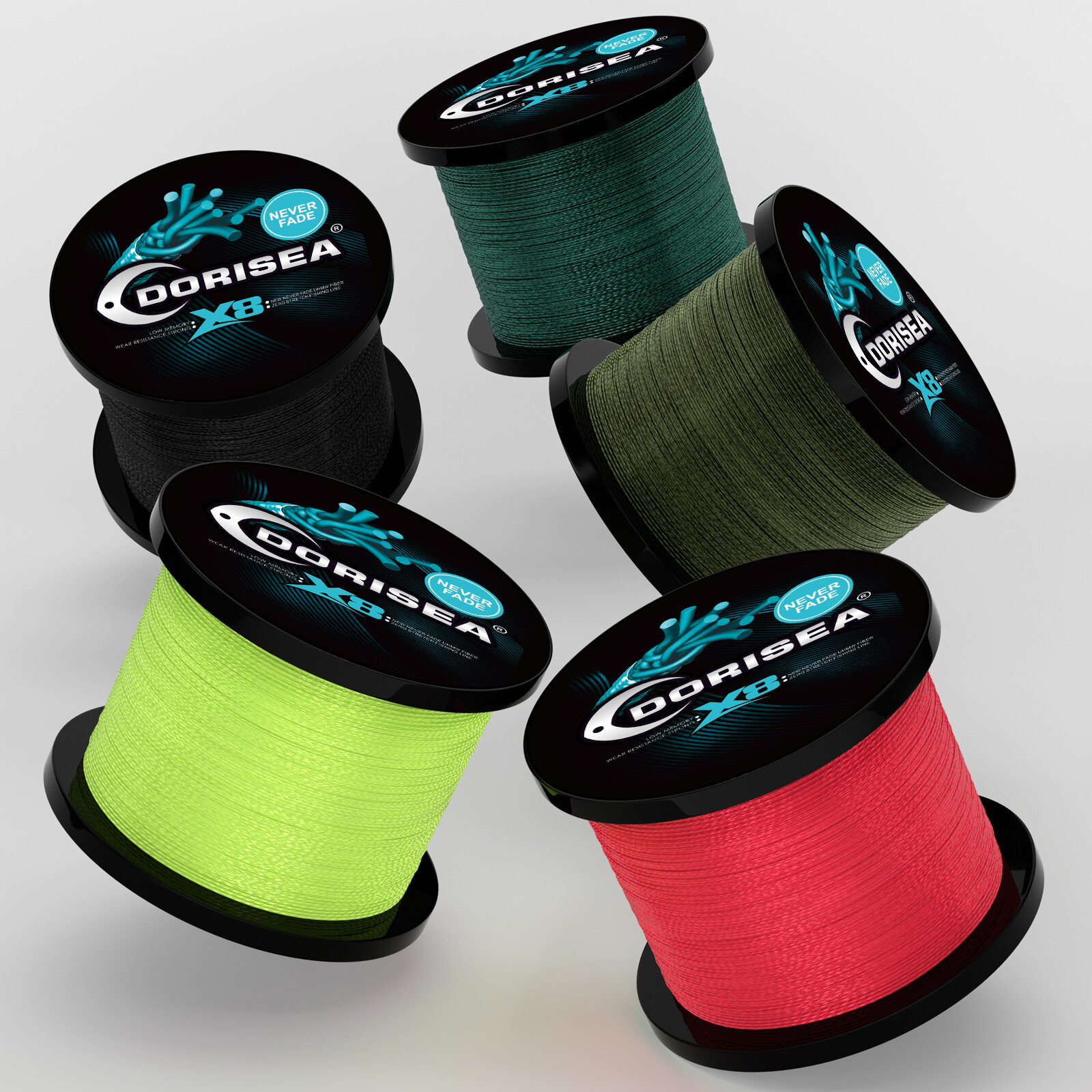 Dorisea NEVER FADE 8 Strand PE No Dyeing Dynema Braided Fishing line 100m-2000m