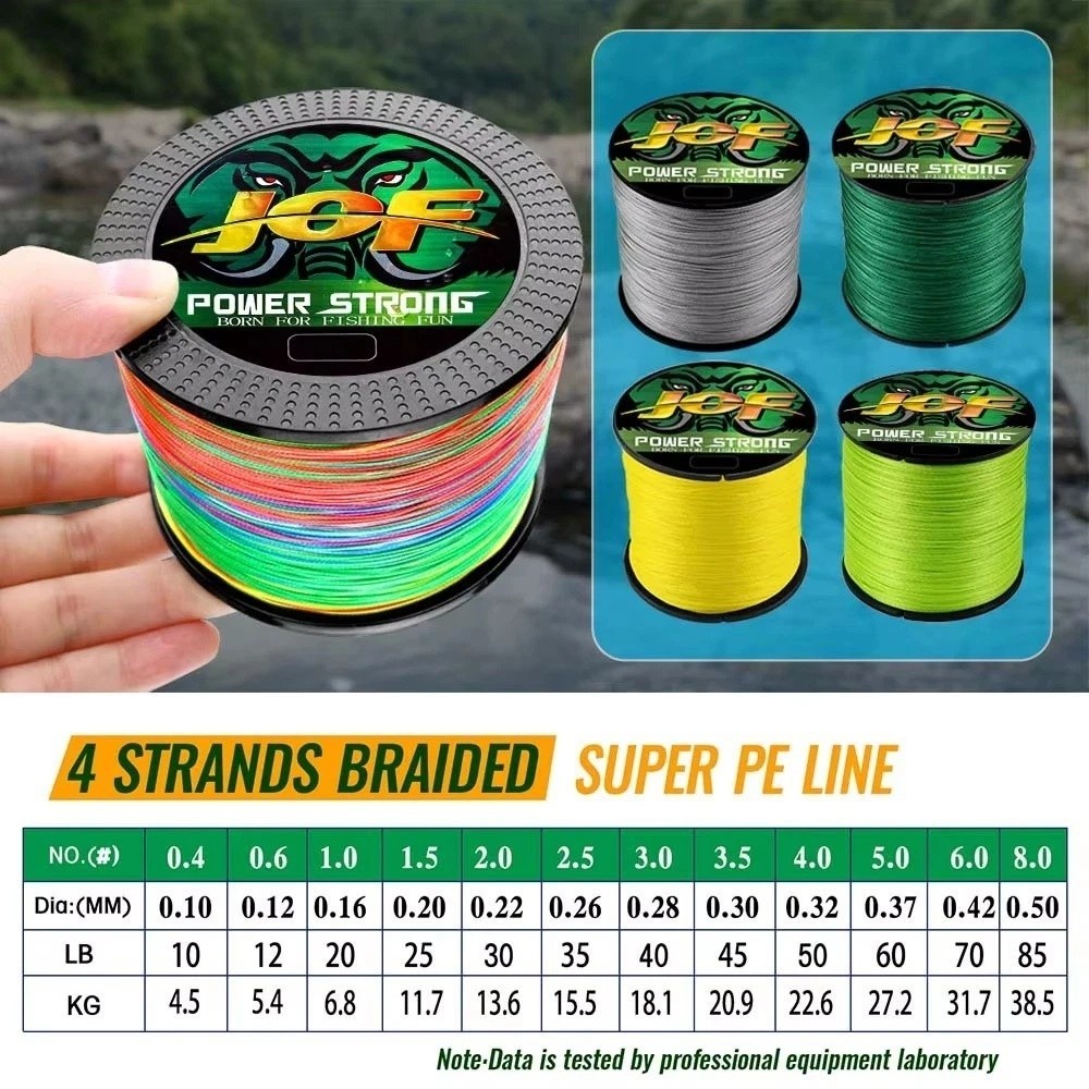 JOF 4 Strands Fishing Line 300/100M Braided PE Fishing Strong Fishing Line Multi