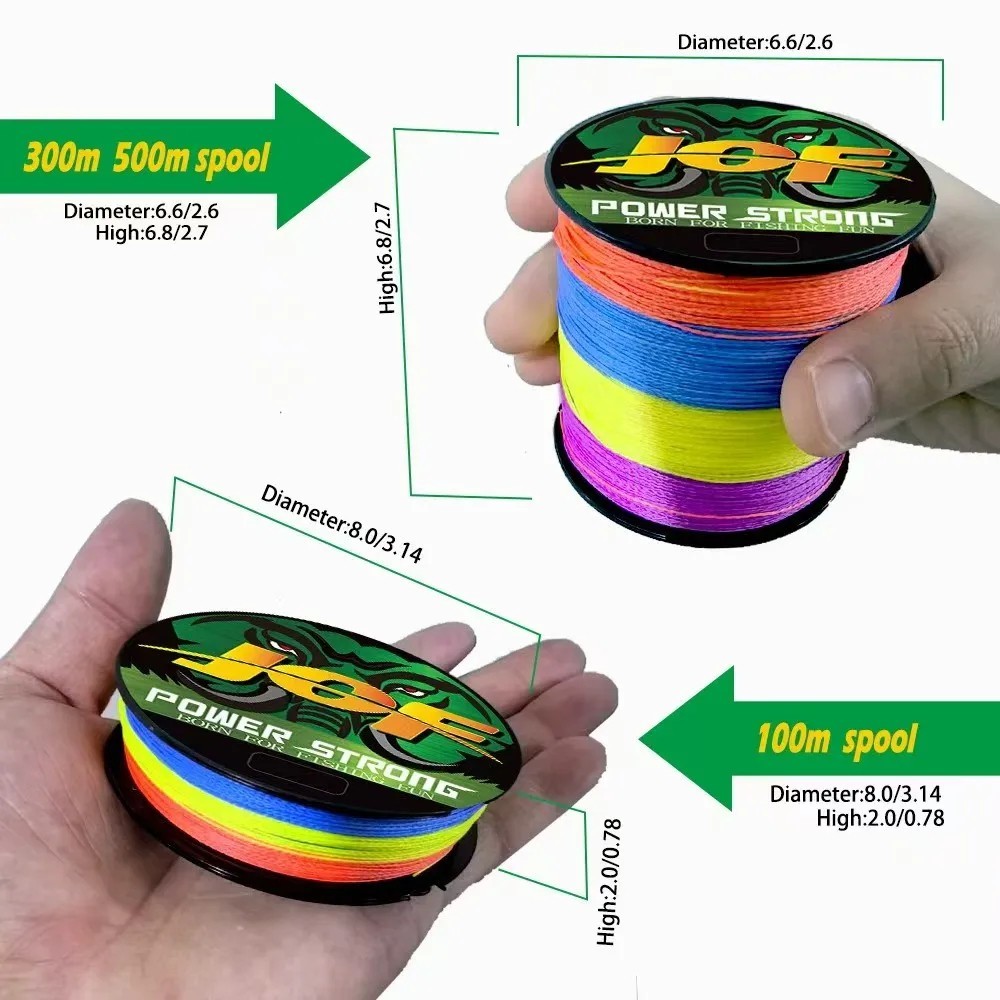 JOF 4 Strands Fishing Line 300/100M Braided PE Fishing Strong Fishing Line