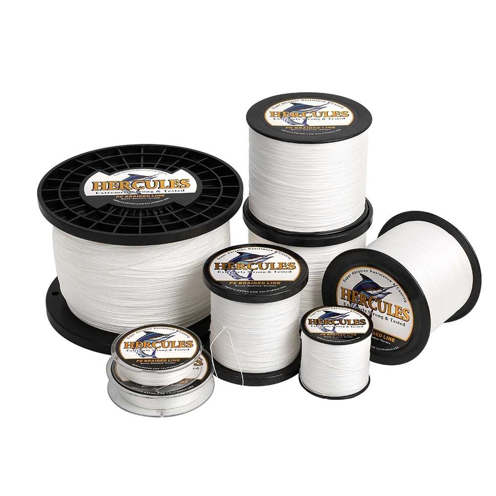 HERCULES 8 Strands 10lb-300lb White Braided Fishing Line Saltwater/Freshwater