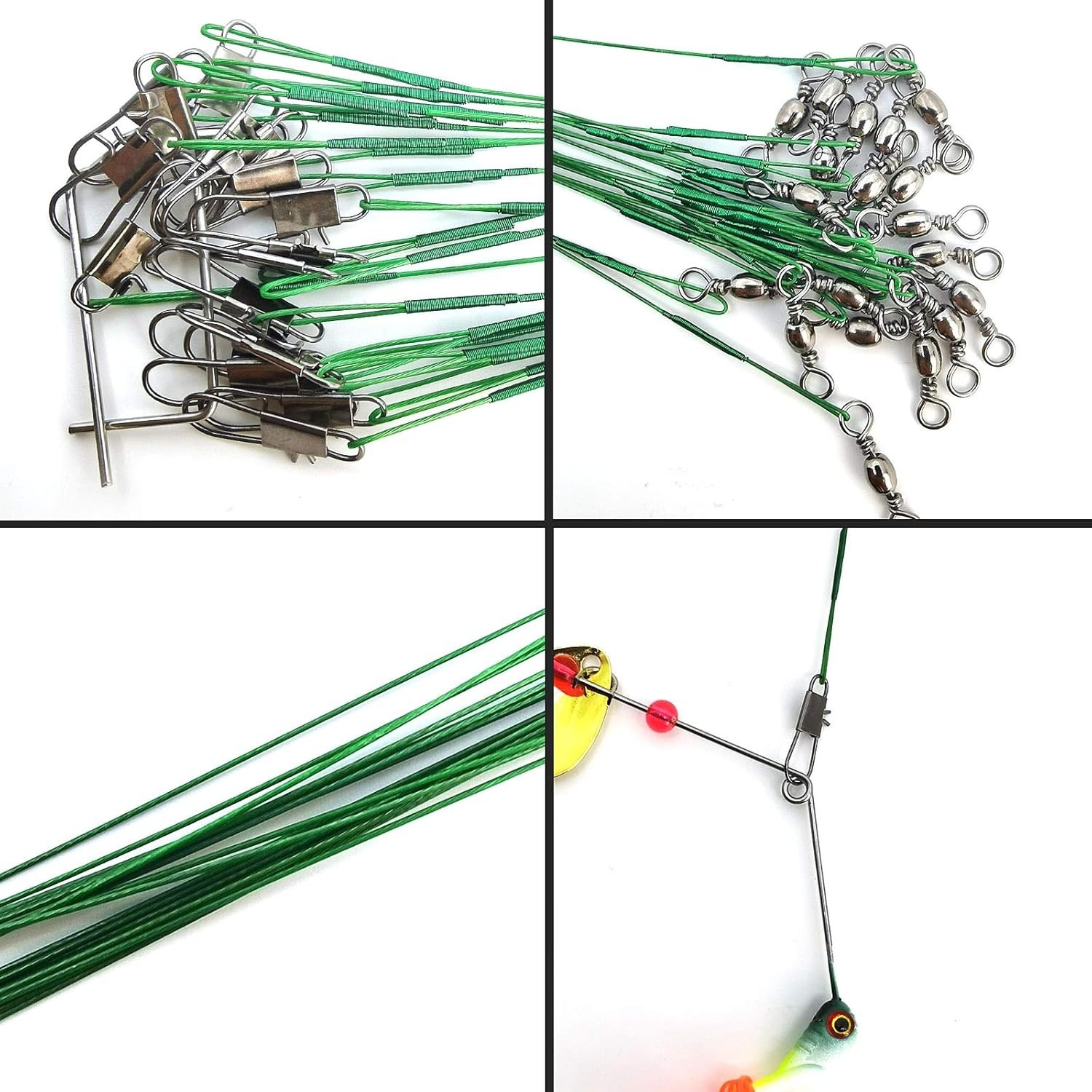 Durable Fluorocarbon Coated Fishing Leaders – 31LB Strength, 100pcs Variety Pack