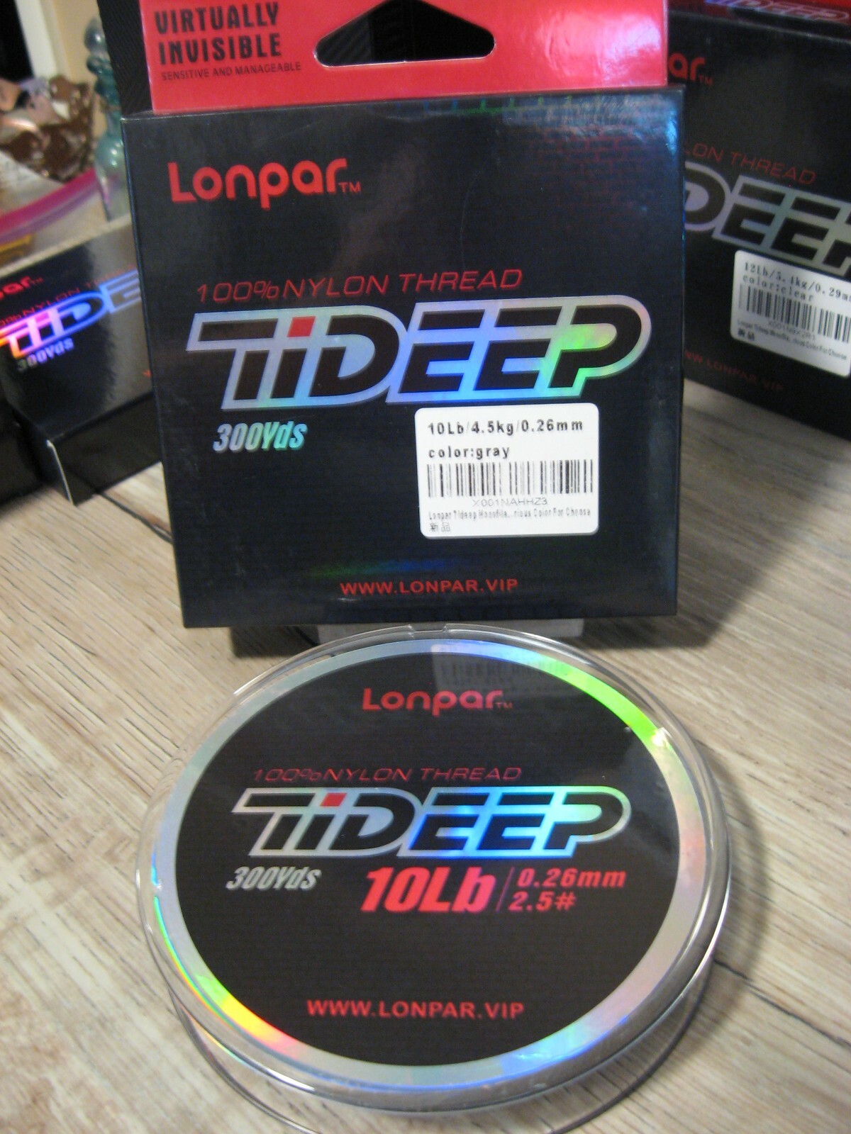 Lonpar TiDeep Monofilament Fishing Line 10 LB Test 300 YDs Gray Nylon