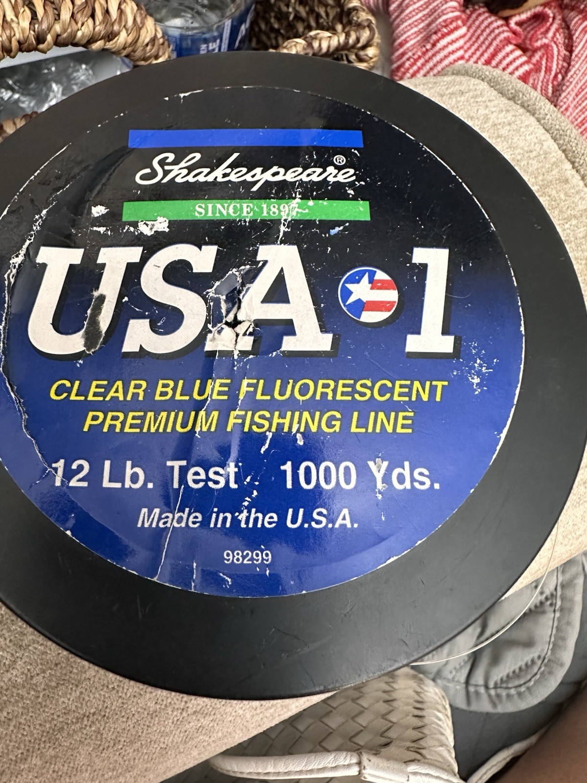 Pre-owned Shakespeare USA-1 Clear Blue Fluorescent Premium Fishing Line 12#