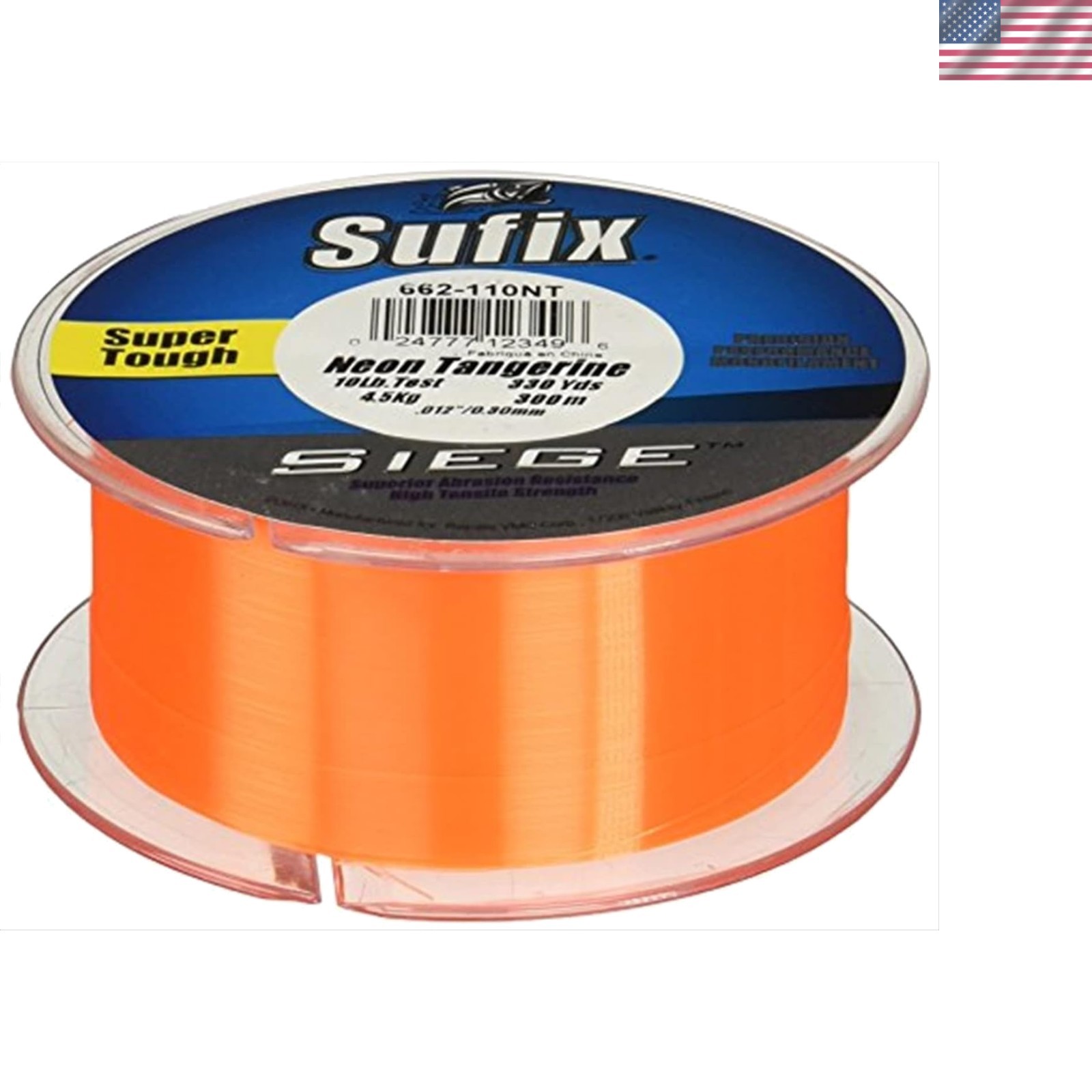 Siege 330-Yard Braided Fishing Line | 10 lbs Strength – Neon Tangerine