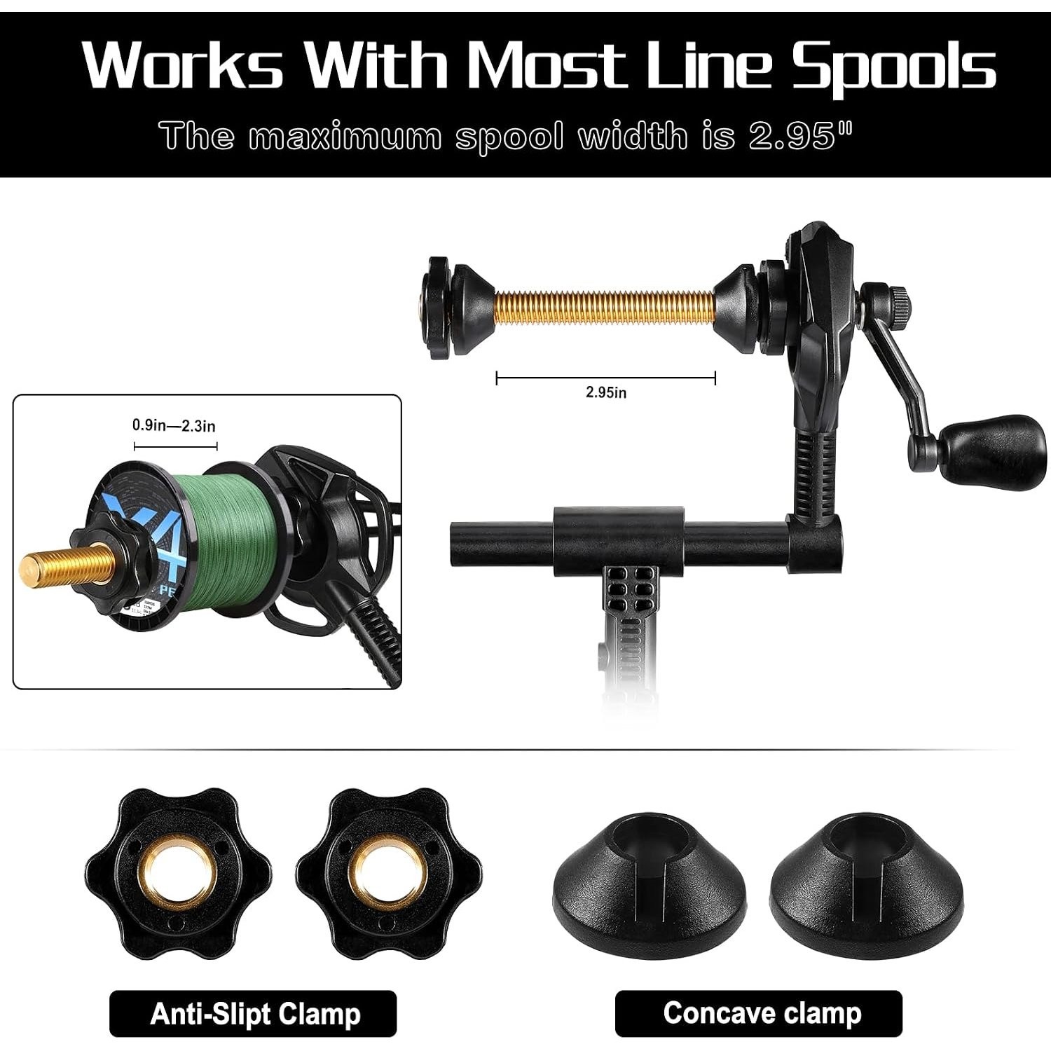 Fishing Line Spooler for Spinning and Cast Reels with Unwinding Function