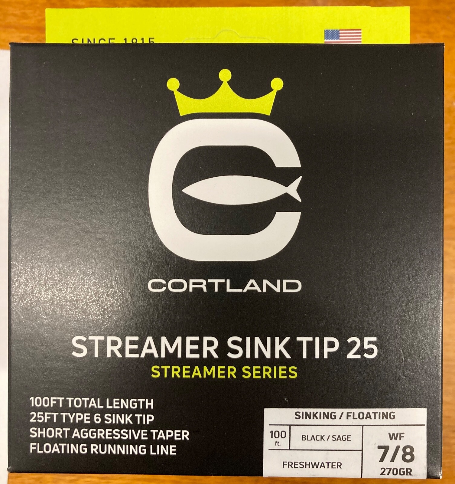 Compact Streamer Floating/Sinking Tip 25 WF7/8 270GR. Black/Sage 100 ft