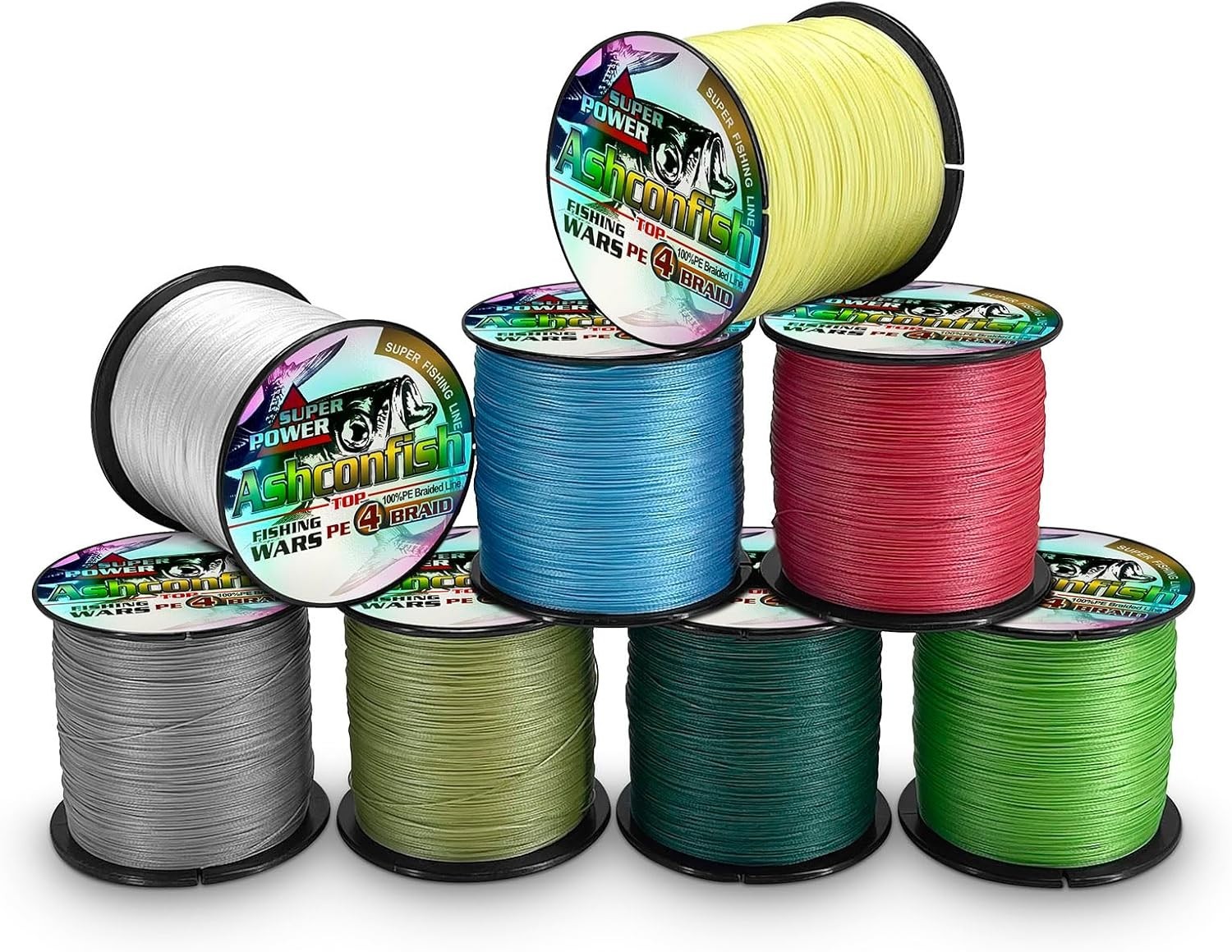 Braided Fishing Line- 4 Strands Super Strong PE Fishing Wire- 6lb to 100lb -1…