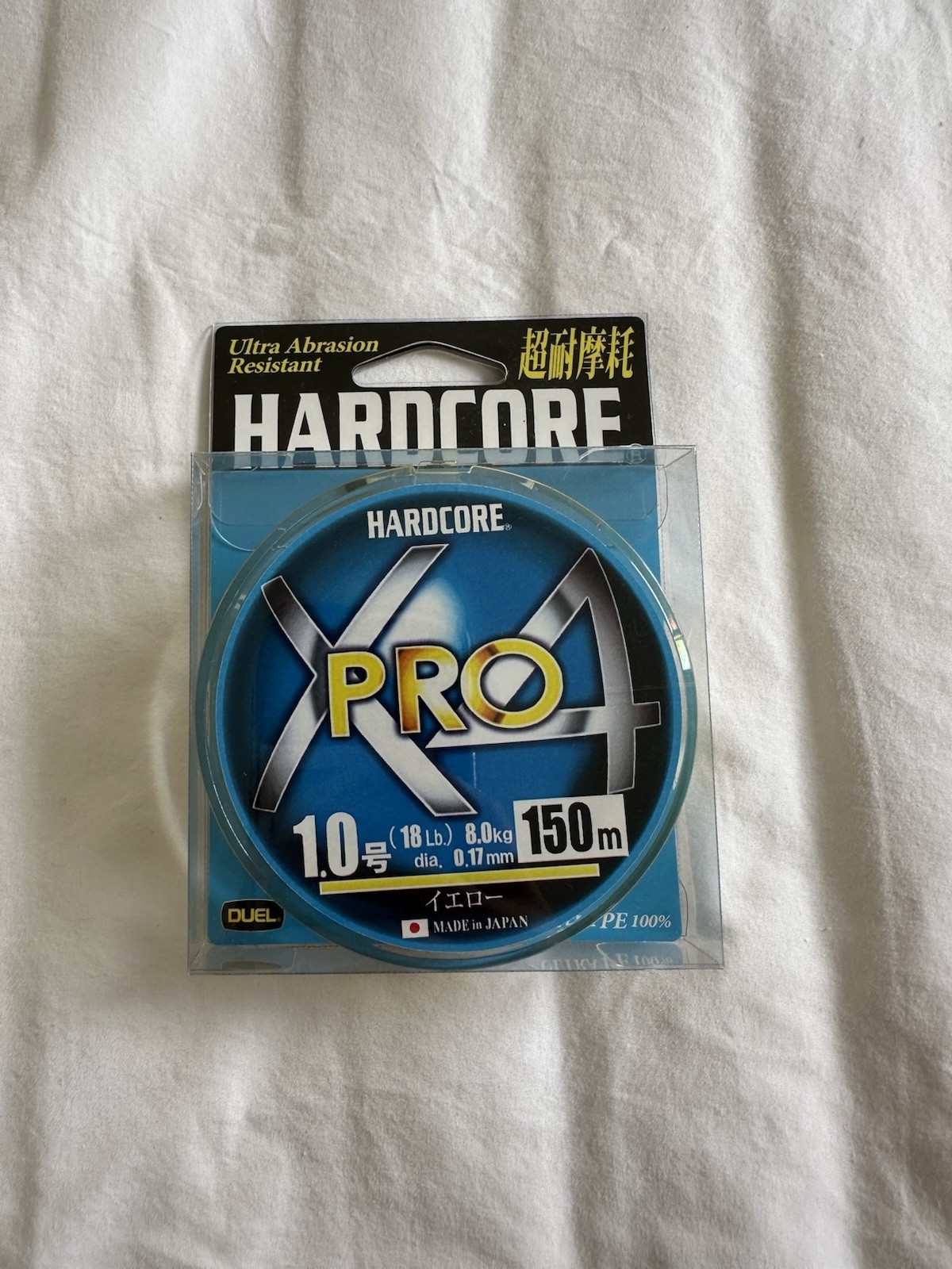 DUEL hardcore X4 Pro, 18lb, 150m, Ultra PE, Made in Japan, Yellow Color, YO-ZURI