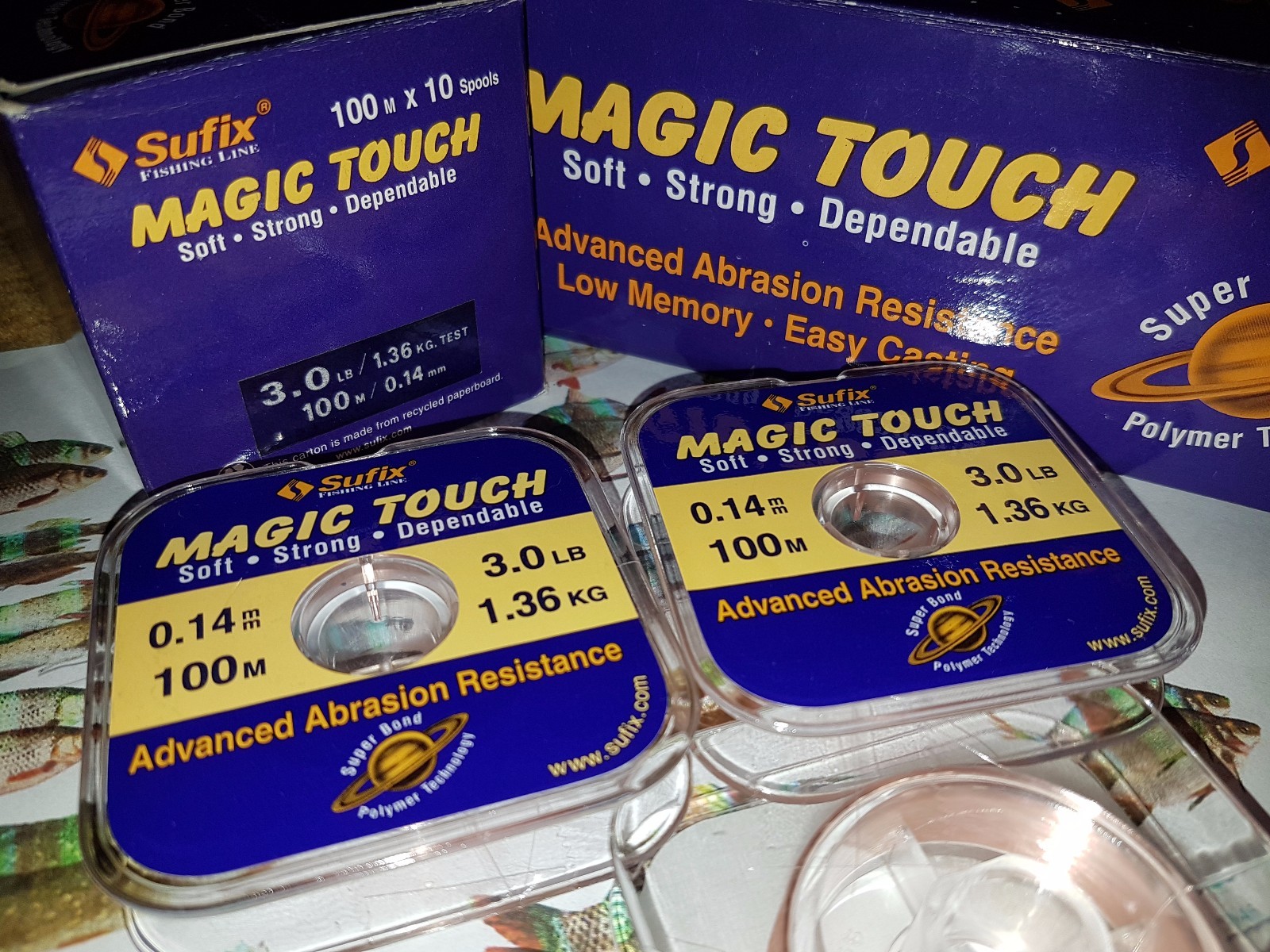 2 SPOOLS SUFIX MAGIC TOUCH LINE 3lb Coarse Match Fishing Robust river lake fish