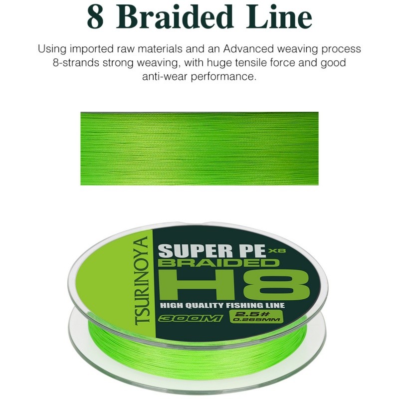 PE Braided Fishing Line Long Casting 8 Strands Multifilament Smooth Fishing Wire