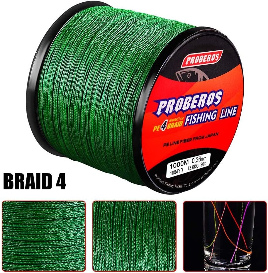 Braided Fishing Line 4 Strands Stronger Multifilament PE Braid Wire for Saltw…