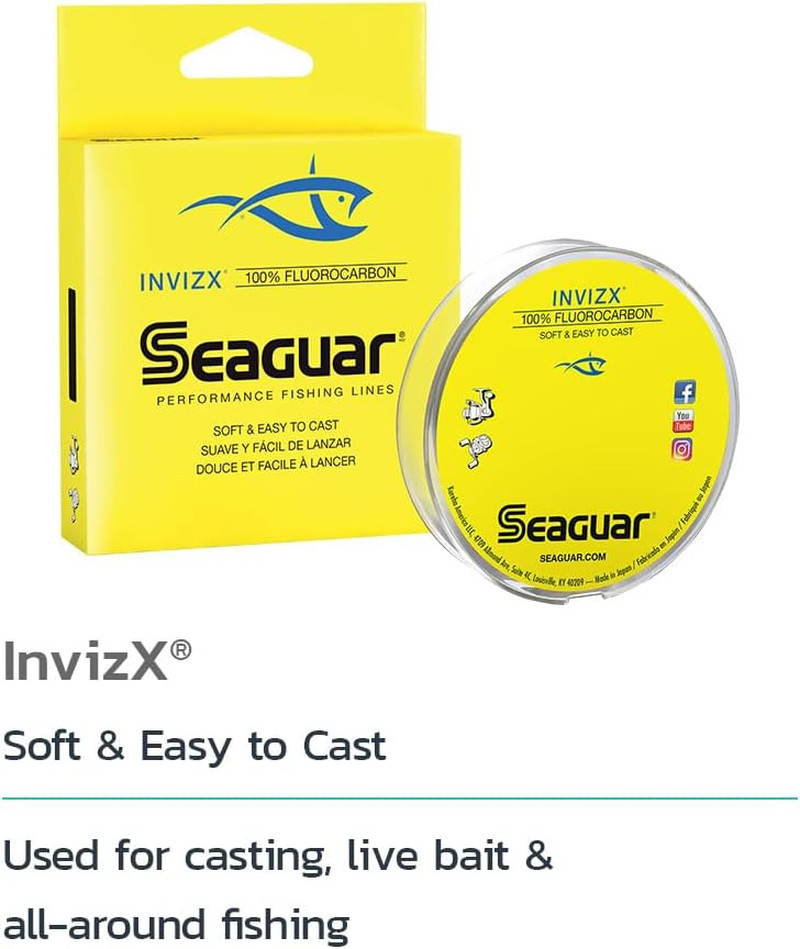 15lbs/200yds Fishing Line for Casting, Live Bait, Freshwater, 100% Fluorocarbon