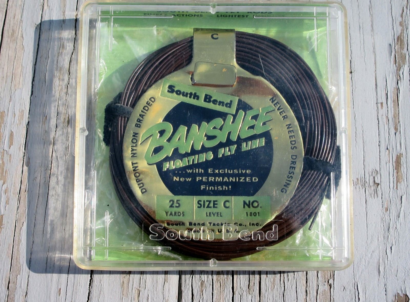 Vintage South Bend Banshee Nylon Floating Fly Line 25 Yards Size C No. 1801 NOS