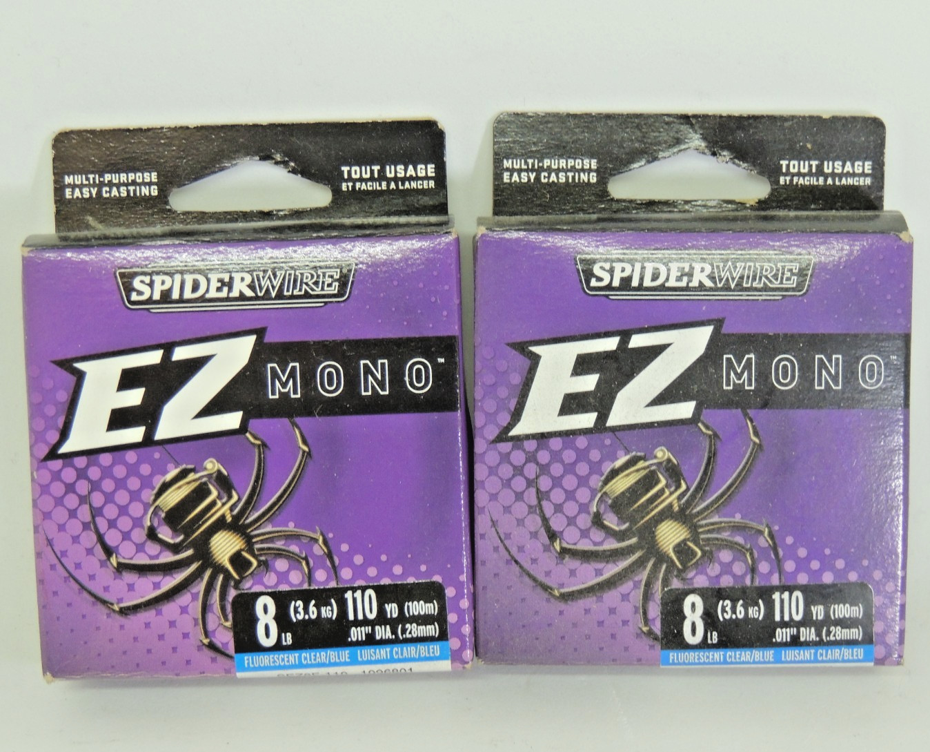 (2) SpiderWire EZ Mono 8lb Fluorescent Clear/Blue 110yd Fishing Line