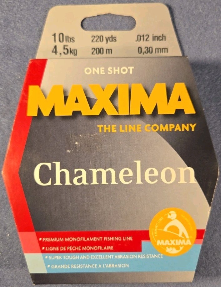 Maxima 10lb Red Chameleon Mono Fishing Line 250 yds Formulated to Change Color